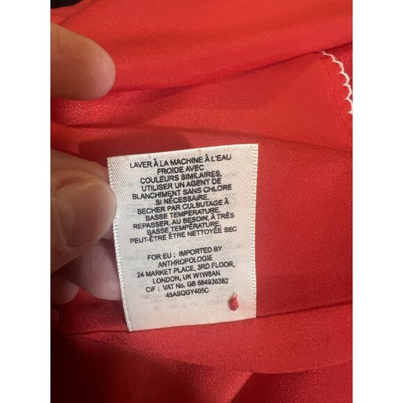 Anthropologie Maeve Lattice Neck Dress Red Size 10 Petite Fit Flare Zipper - Picture 14 of 14